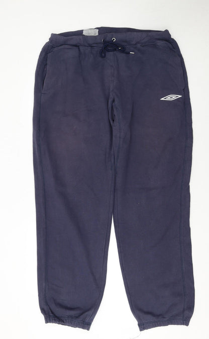 Mens UK Size XL Umbro Regular Fit Sweatpants Blue Trousers