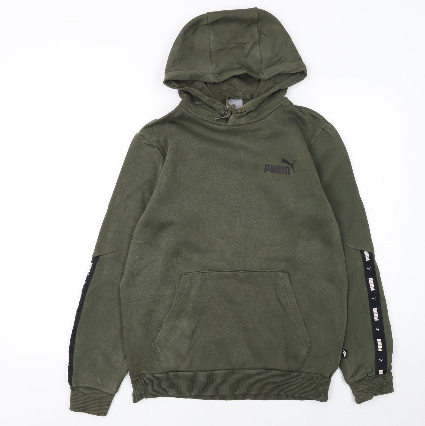 Mens UK Size S PUMA Green Pullover Hoodie