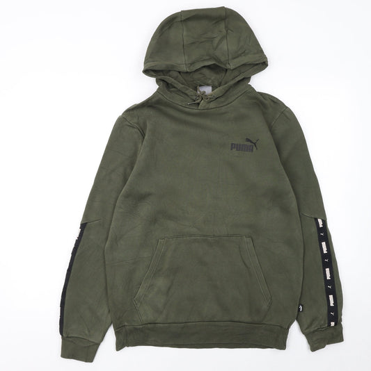 Mens UK Size S PUMA Green Pullover Hoodie