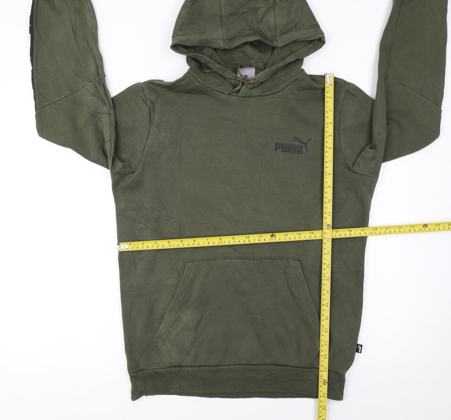 Mens UK Size S PUMA Green Pullover Hoodie