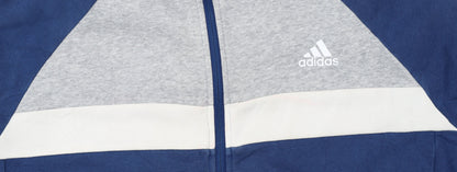 Adidas Men's Blue Track Jacket L Colourblock Full Zip Sportswear