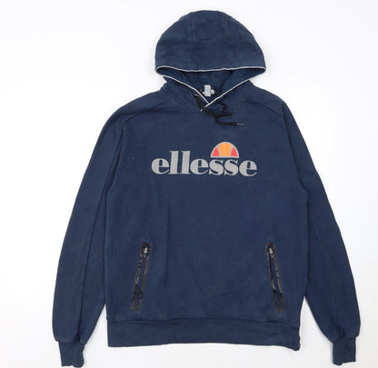 Mens UK Size M ellesse Blue Pullover Hoodie