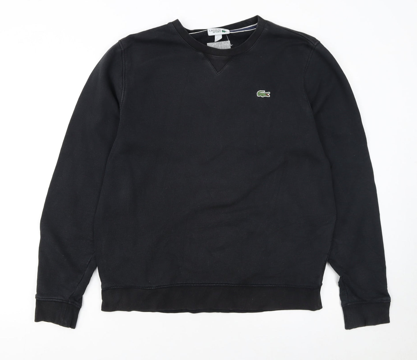 Mens UK Size L Lacoste Black Pullover Sweatshirt
