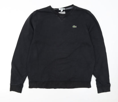 Mens UK Size L Lacoste Black Pullover Sweatshirt