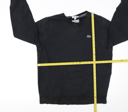 Mens UK Size L Lacoste Black Pullover Sweatshirt