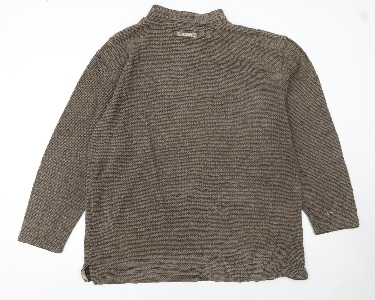Mens UK Size XL Weird Fish Brown 1/2 Zip Sweatshirt