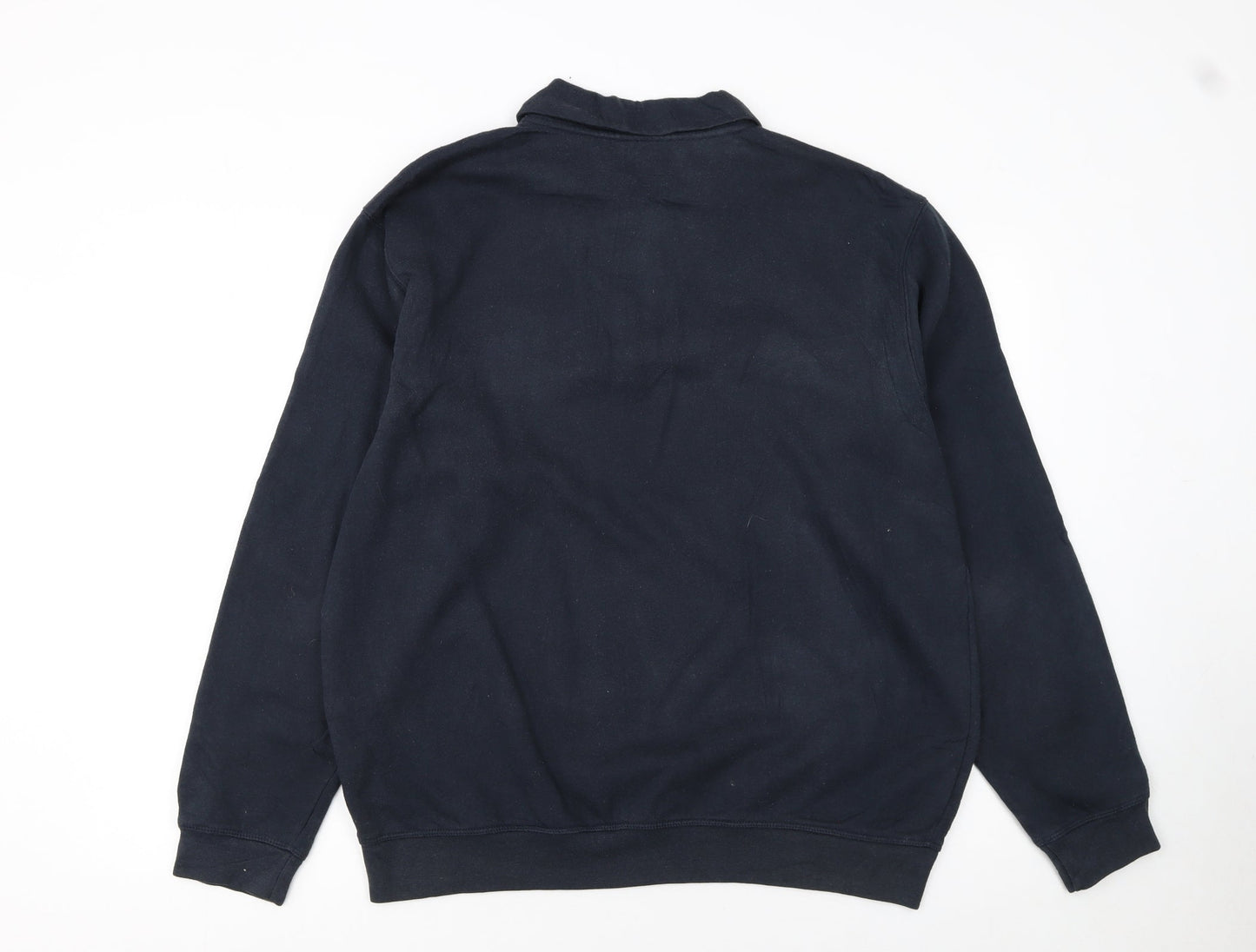Mens UK Size L Reebok Blue Henley Sweatshirt