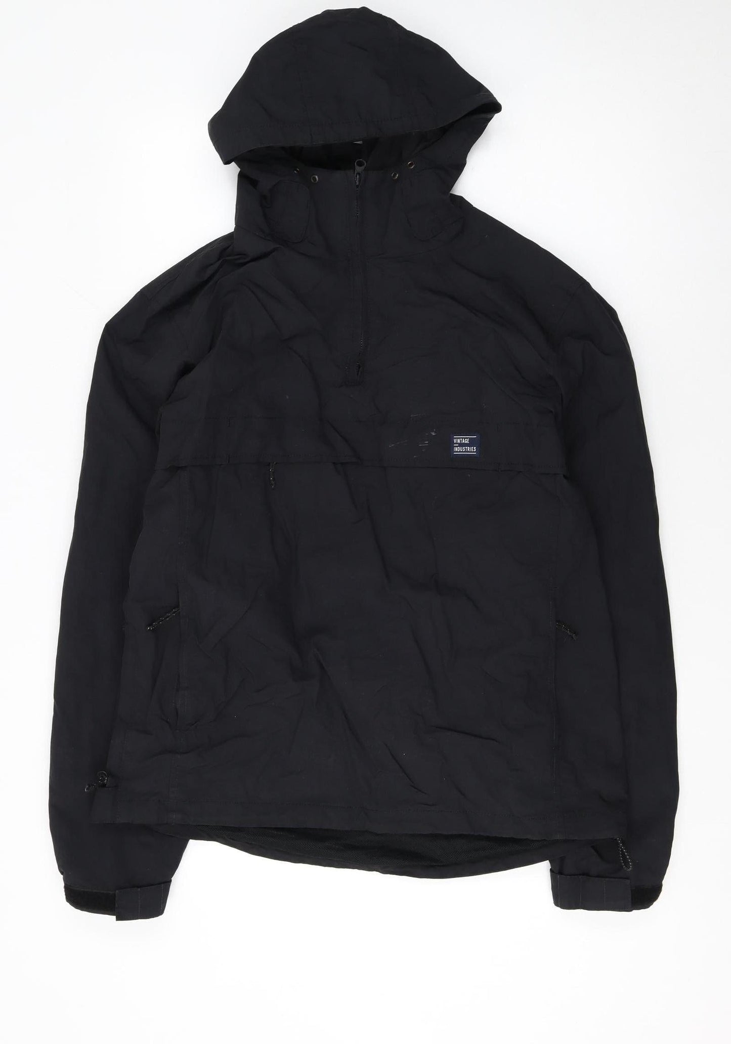 Mens UK Size M Vintage Industries Black Anorak Coat