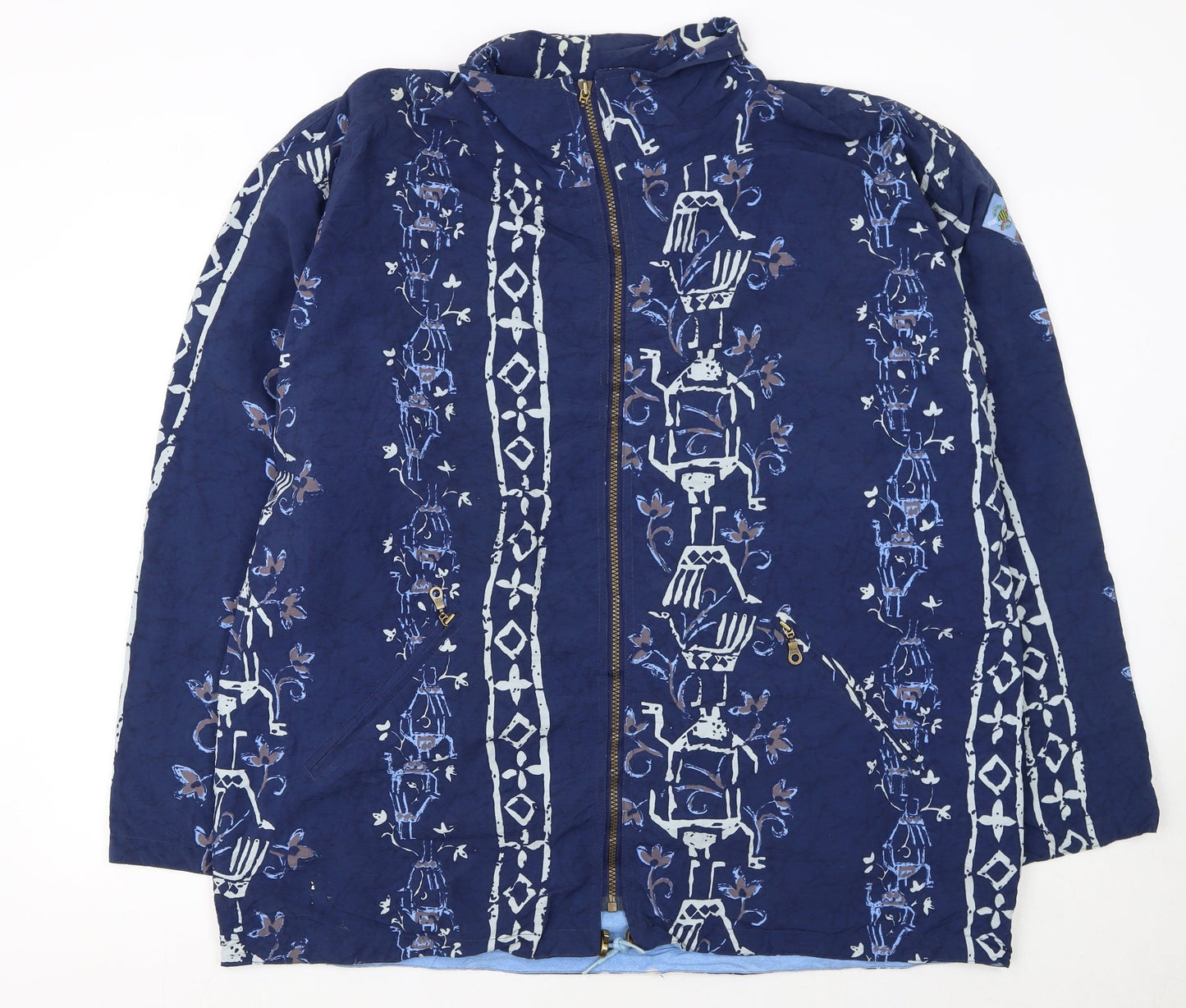 Womens UK Size XL Fun Days Blue Windbreaker Coat