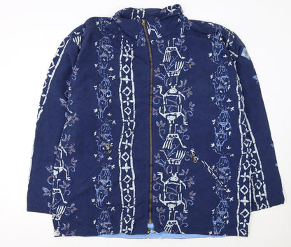 Womens UK Size XL Fun Days Blue Windbreaker Coat