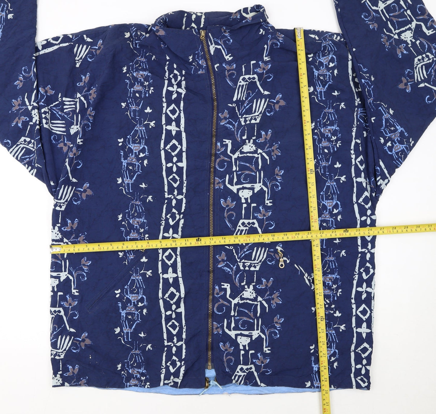 Womens UK Size XL Fun Days Blue Windbreaker Coat