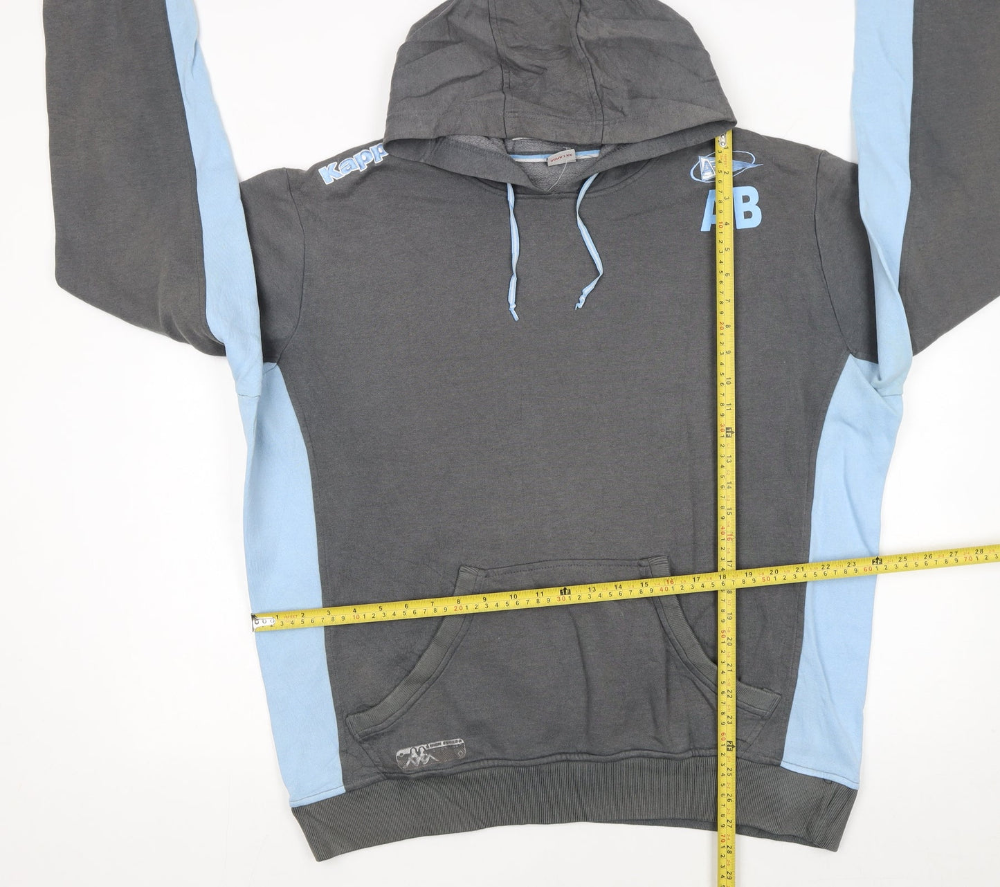 Mens UK Size 2XL Kappa Grey Pullover Hoodie