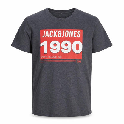 Jack & Jones Men's Grey 1990 Retro Graphic Crew Neck T-Shirt L Regular Fit