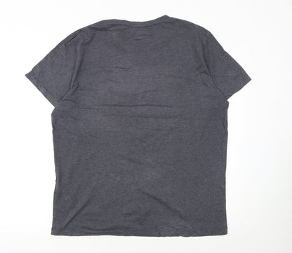Jack & Jones Men's Grey 1990 Retro Graphic Crew Neck T-Shirt L Regular Fit