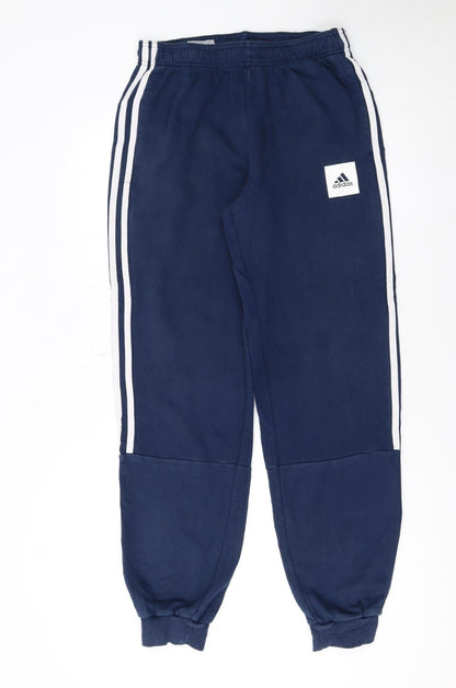 Adidas Teens Blue XL Jogger Sweatpants with Stripes