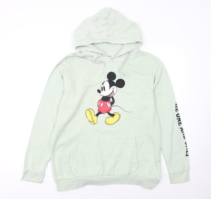 Womens UK Size 14 Disney Green Pullover Hoodie