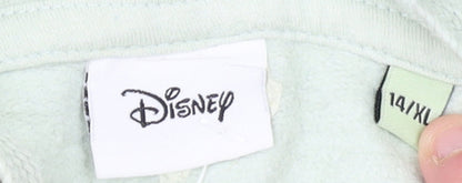 Womens UK Size 14 Disney Green Pullover Hoodie