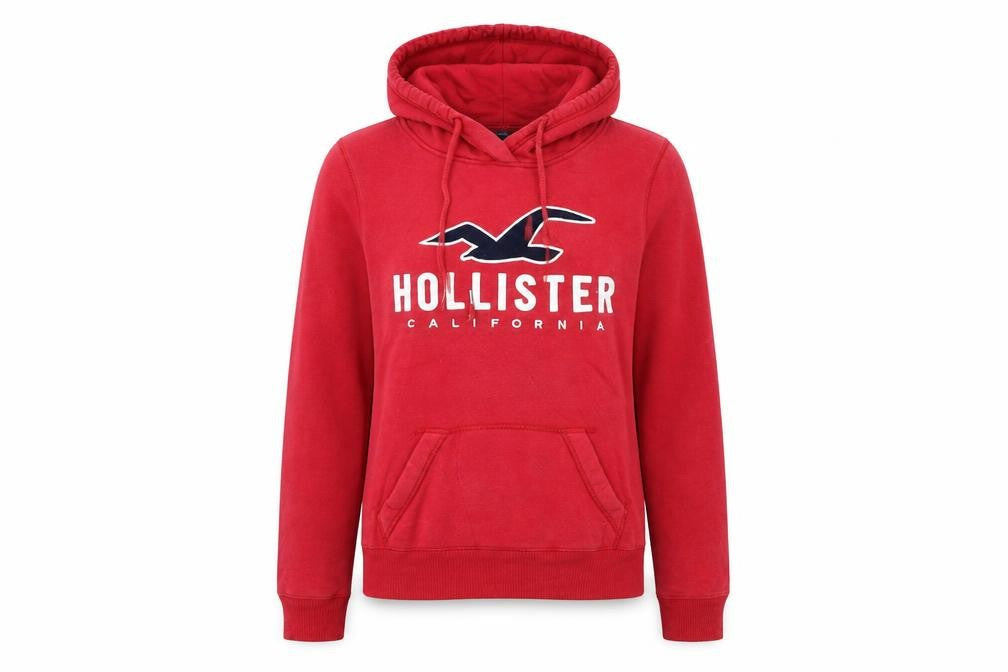 Womens UK Size XS Hollister Red Pullover Hoodie