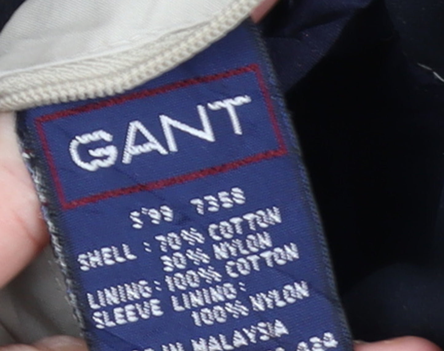 Mens UK Size L GANT Blue Bomber Jacket