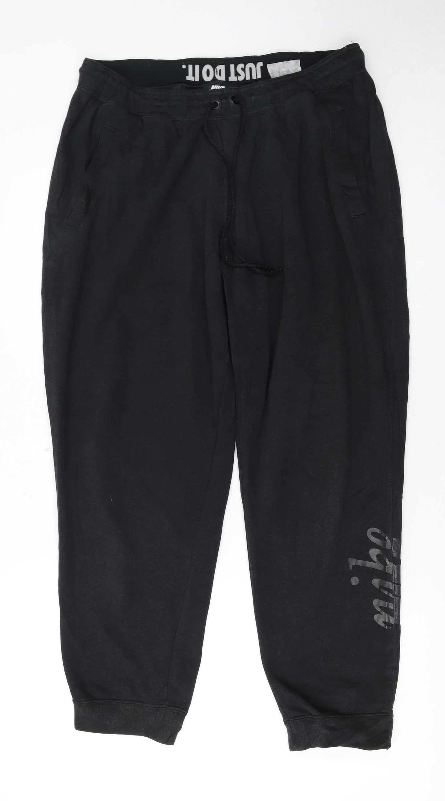Mens UK Size L Nike Regular Fit Jogger Black Trousers