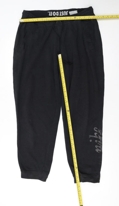 Mens UK Size L Nike Regular Fit Jogger Black Trousers