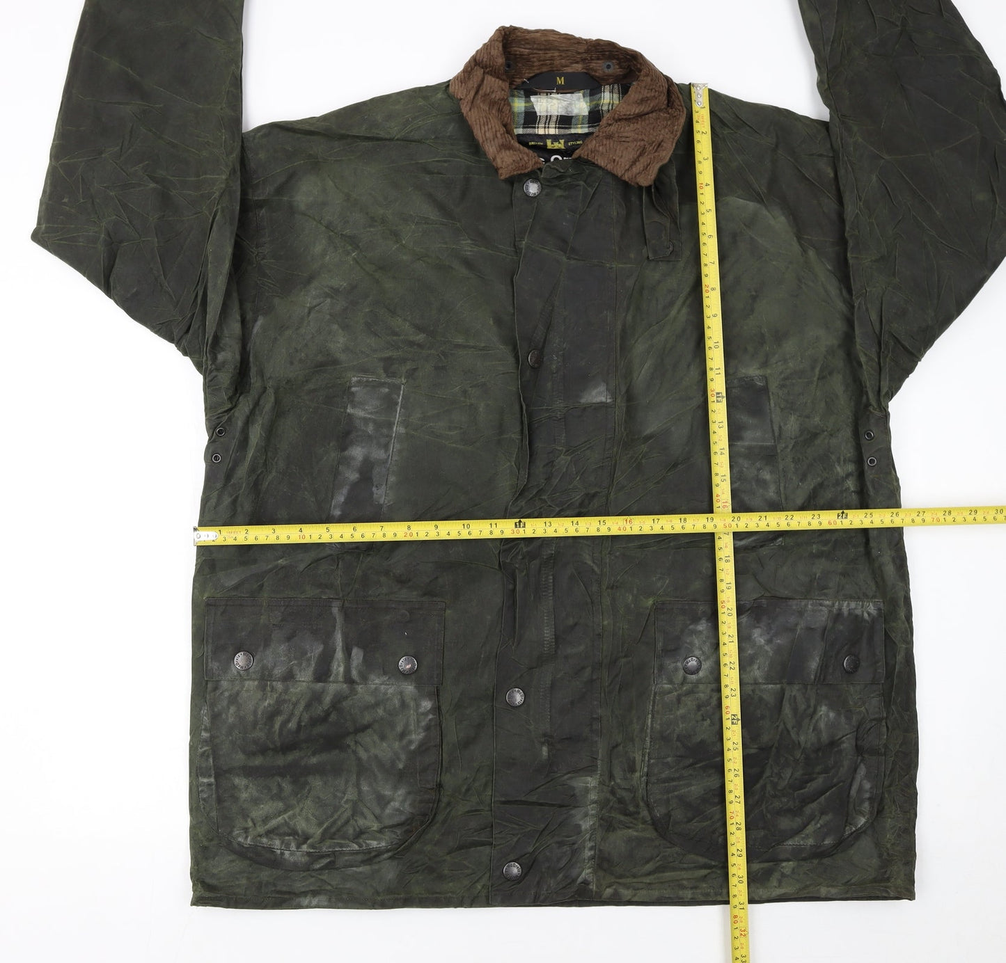 Mens UK Size M Mc Orvis Green Waxed Jacket