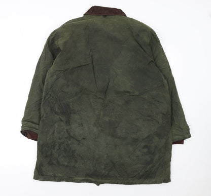 Marks and Spencer Men's Green Waxed Overcoat Jacket Size 36 Regular
