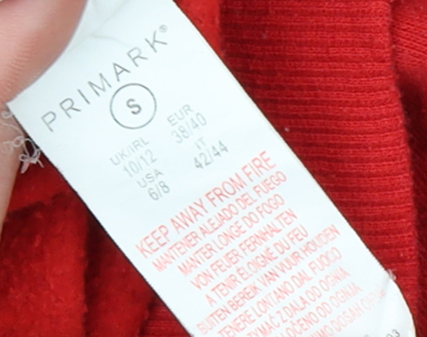 Womens UK Size 10/12 Primark Red Pullover Sweatshirt