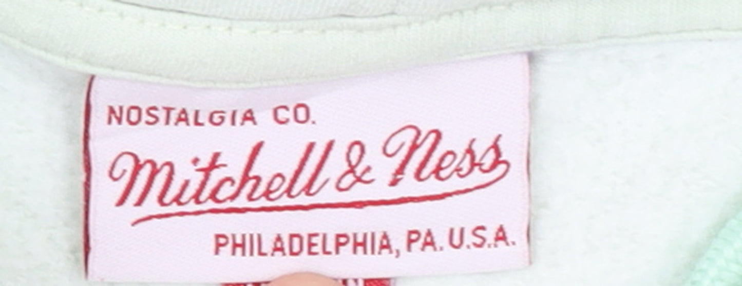 Mens UK Size XL Mitchell & Ness White Pullover Hoodie