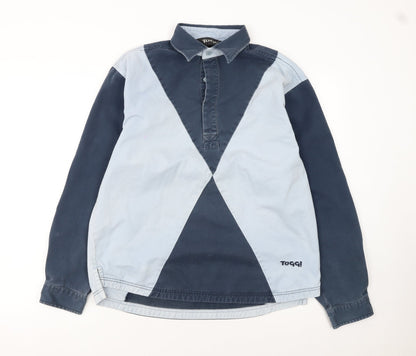 Toggi Men's Blue Colourblock Cotton Long Sleeve Collared Shirt XS
