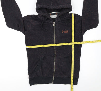 Womens UK Size M Superdry Black Full Zip Hoodie