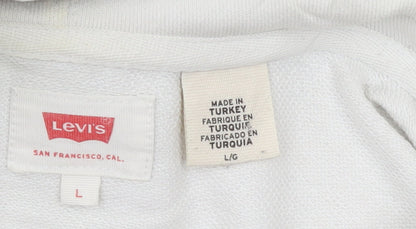Mens UK Size L Levi's White Pullover Hoodie