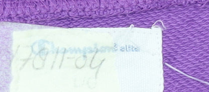 Champion Girls Purple Crew Neck Sweatshirt Size L Cotton Blend Logo Print
