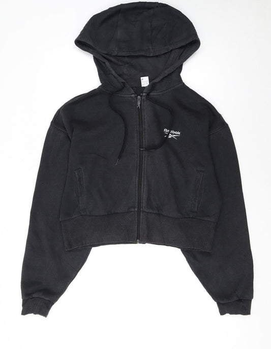 Womens UK Size M Reebok Black Full Zip Hoodie