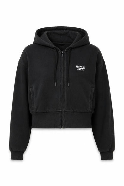 Womens UK Size M Reebok Black Full Zip Hoodie