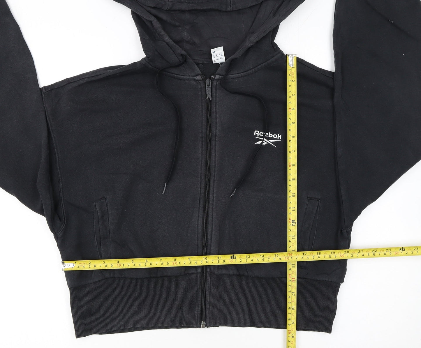 Womens UK Size M Reebok Black Full Zip Hoodie