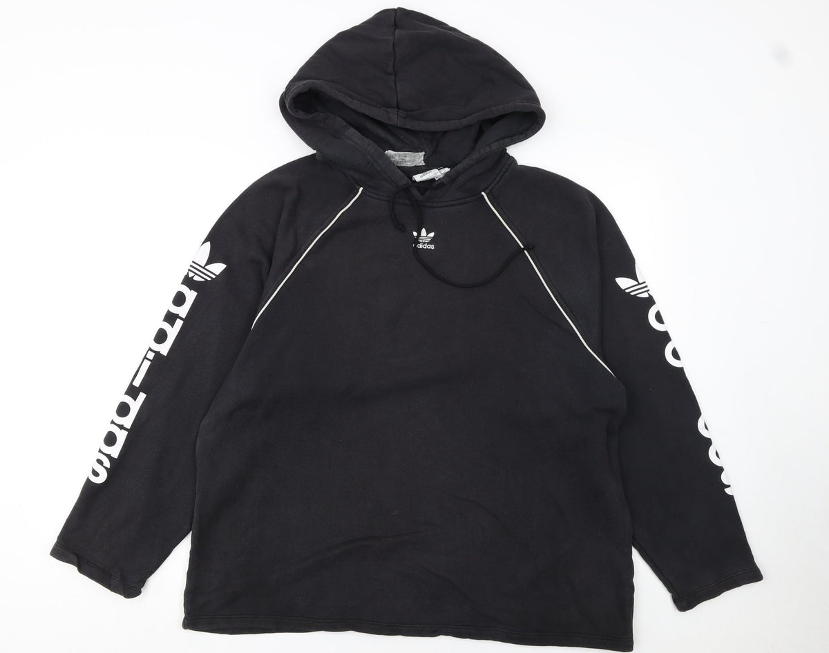 Womens UK Size 14 adidas Black Pullover Hoodie