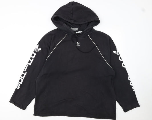 Womens UK Size 14 adidas Black Pullover Hoodie