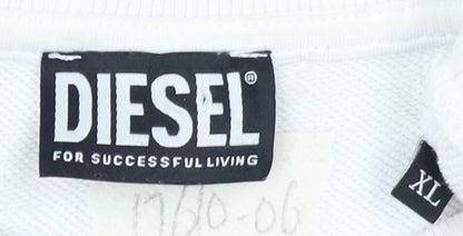 Mens UK Size XL Diesel White Pullover Sweatshirt