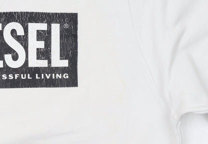 Mens UK Size XL Diesel White Pullover Sweatshirt