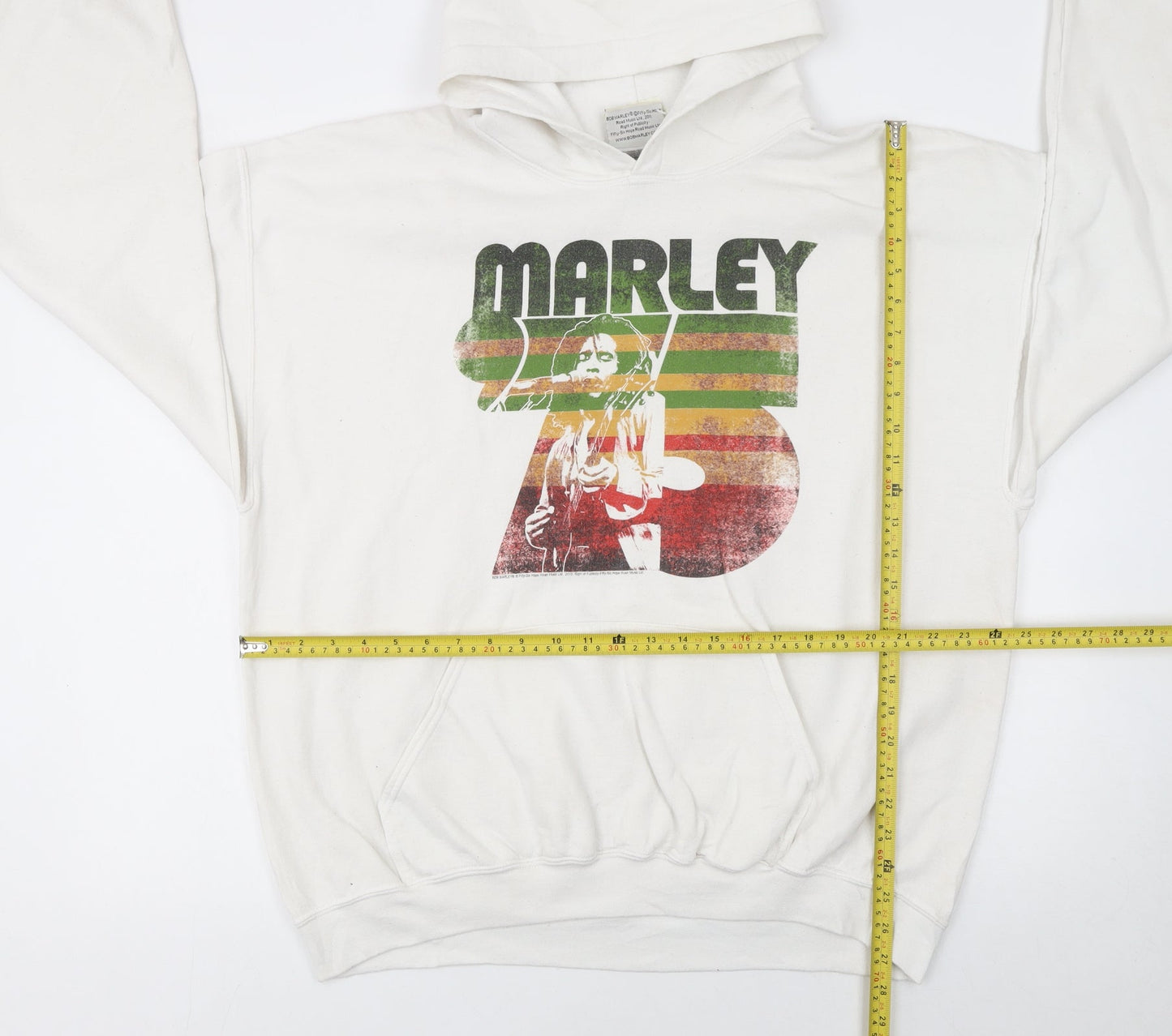 Mens UK Size XL Bob Marley White Pullover Hoodie