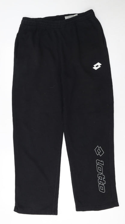 Womens UK Size L Lotto Regular Fit Sweatpants Black Trousers