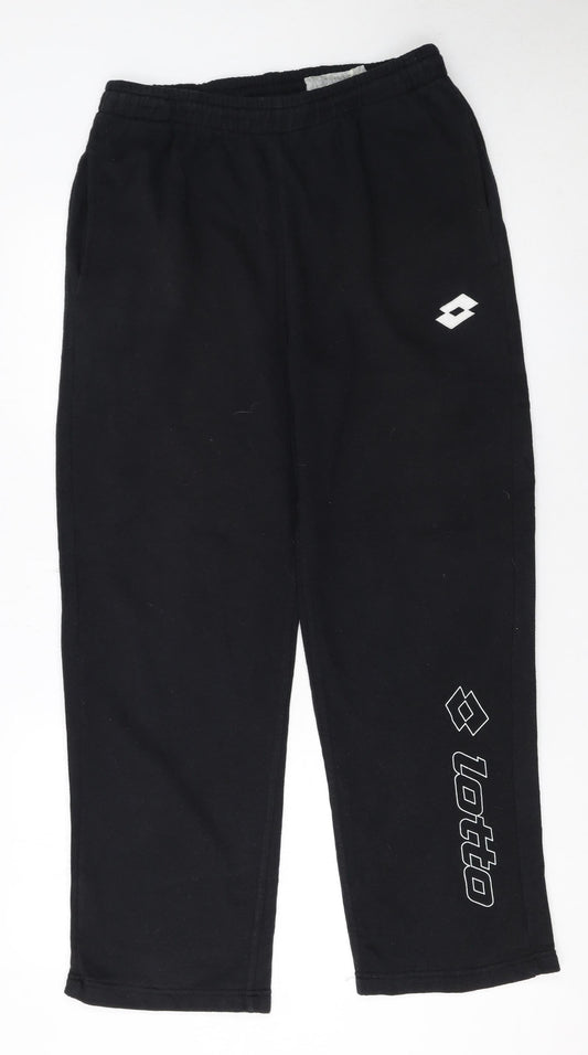 Womens UK Size L Lotto Regular Fit Sweatpants Black Trousers