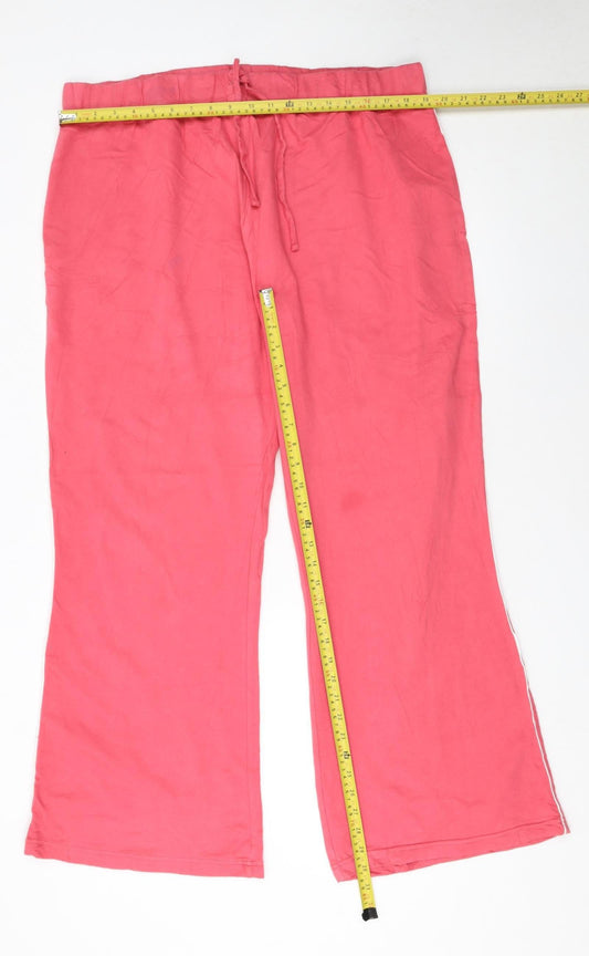 Womens UK Size 22 South Relaxed Fit Casual Travel Pink Trousers