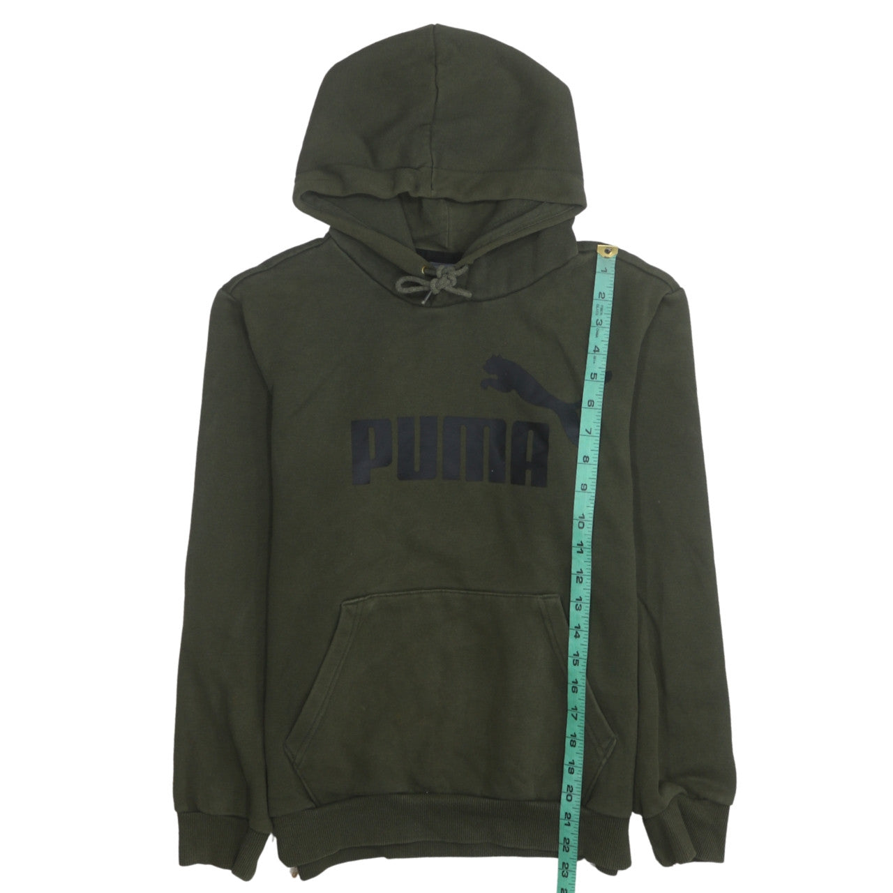 Mens UK Size XS PUMA Green Pullover Hoodie