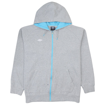 Mens UK Size XL Umbro Grey Full Zip Hoodie