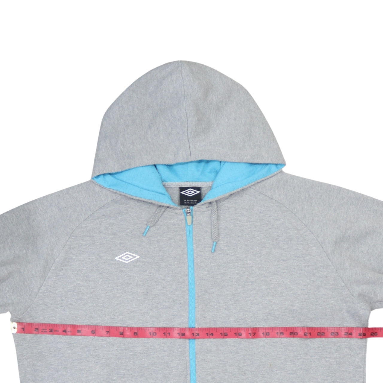 Mens UK Size XL Umbro Grey Full Zip Hoodie
