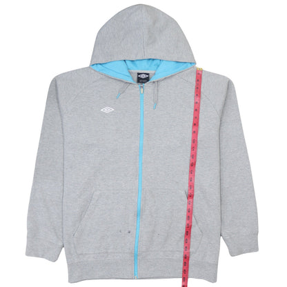 Mens UK Size XL Umbro Grey Full Zip Hoodie