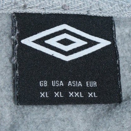 Mens UK Size XL Umbro Grey Full Zip Hoodie
