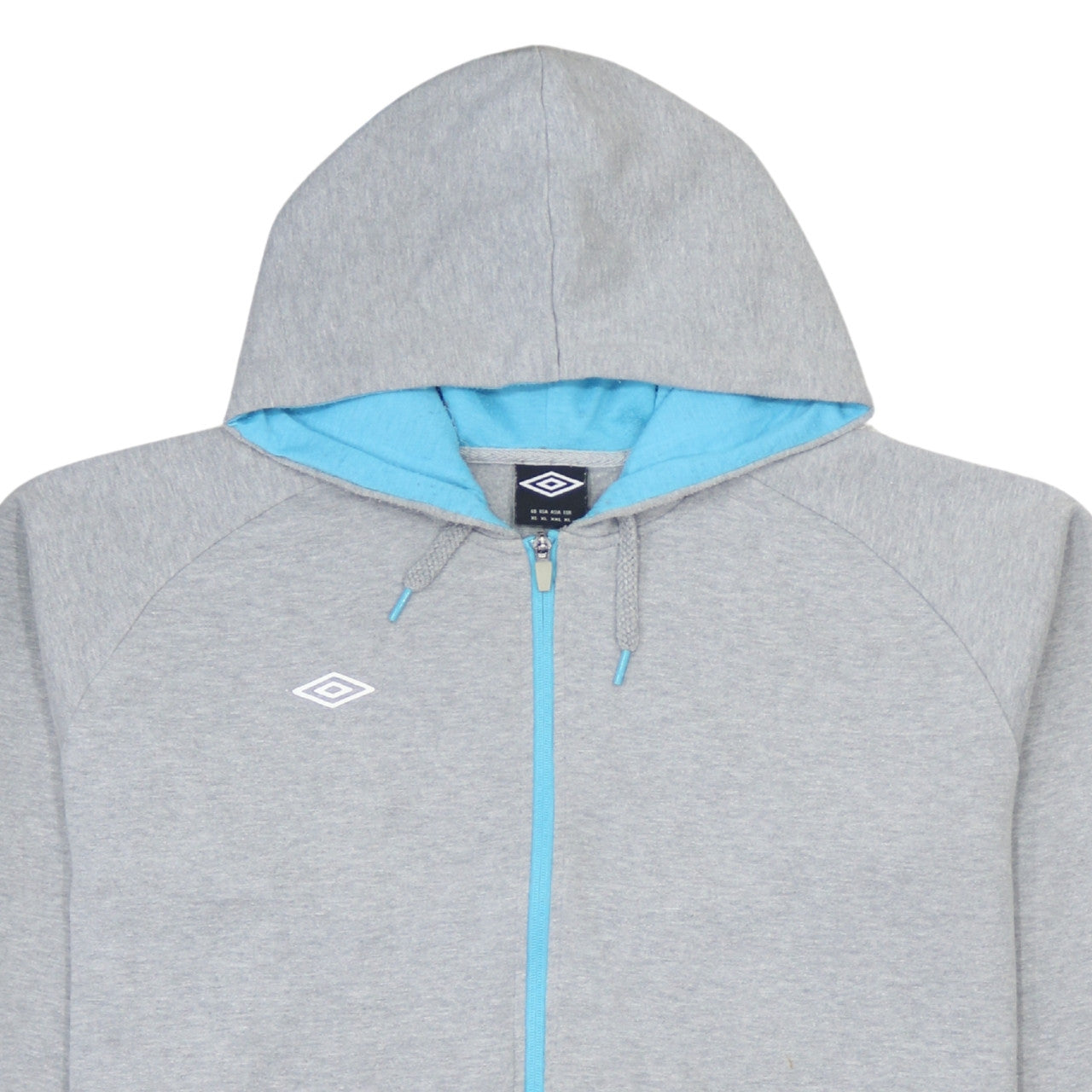 Mens UK Size XL Umbro Grey Full Zip Hoodie